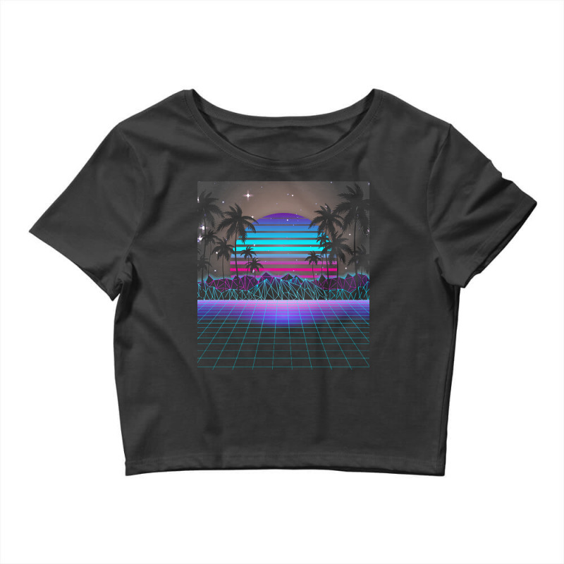 Synthwave T  Shirt Fascinating Dusk Retrowave T  Shirt Crop Top by gaetanonolan | Artistshot