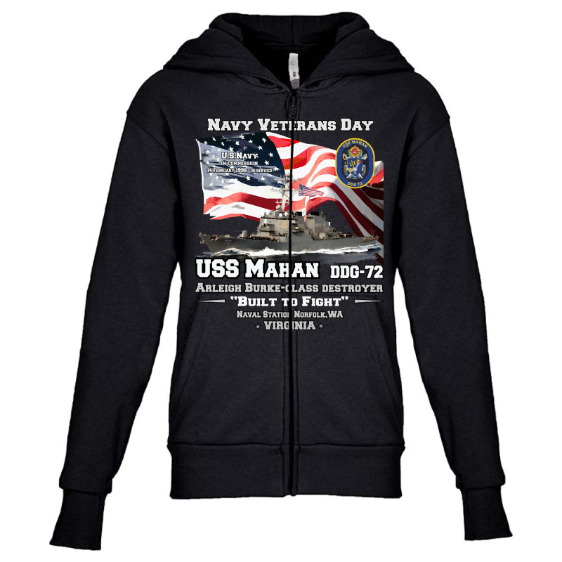 Uss Mahan Arleigh Burke-class Destroyer Youth Zipper Hoodie by degreesgunner | Artistshot