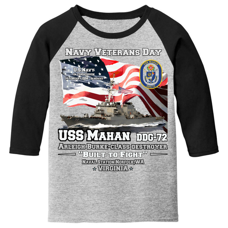 Uss Mahan Arleigh Burke-class Destroyer Youth 3/4 Sleeve by degreesgunner | Artistshot