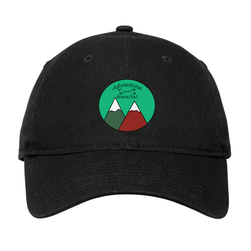 Awesome Adventure Awaits Mountain Peaks Design Adjustable Cap | Artistshot