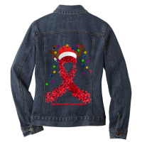 Diamond Blackfan Anemia Fighter Diamond Blackfan Anemia Awareness - Ri Ladies Denim Jacket | Artistshot