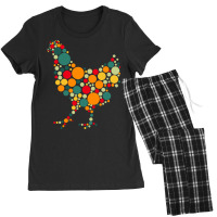 Chicken Cock With Colorful Dots For Farmers And Lovers 105 Hen Chick Women's Pajamas Set | Artistshot