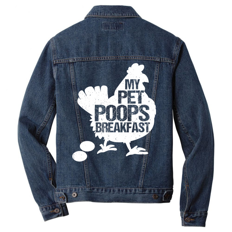 Chicken Cock Cute Toddler Chicken Butt My Pet Poops Breakfast Chicken Men Denim Jacket by offensejuggler | Artistshot