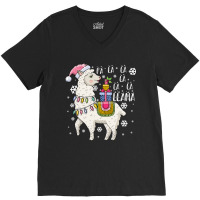 Fa La La Llama Funny Santa Llama Christmas For Family Long Sleeve T Sh V-neck Tee | Artistshot