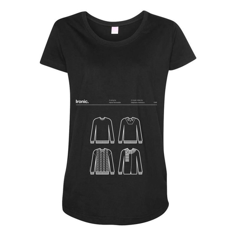 Ironic Music Video. Black Maternity Scoop Neck T-shirt by cm-arts | Artistshot