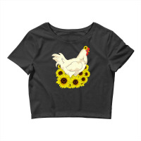 Chicken Cock Yellow Flower Hippie Sunflower Farm Animal Lover Chicken Crop Top | Artistshot