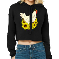 Chicken Cock Yellow Flower Hippie Sunflower Farm Animal Lover Chicken Cropped Hoodie | Artistshot