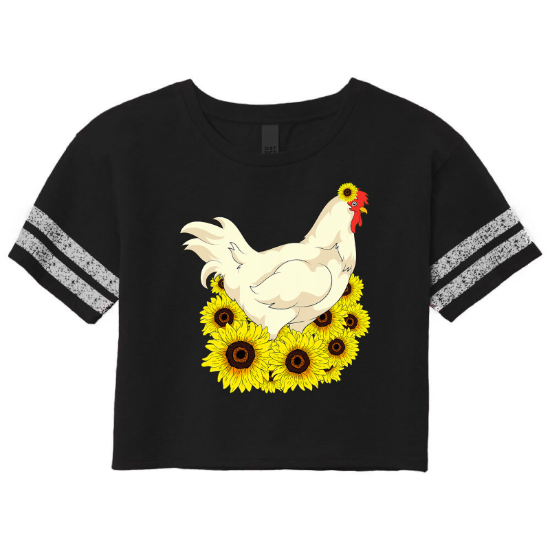 Chicken Cock Yellow Flower Hippie Sunflower Farm Animal Lover Chicken Scorecard Crop Tee by offensejuggler | Artistshot