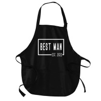 Best Man Est 2022 Groomsmen Wedding Bachelor Party Group Medium-length Apron | Artistshot