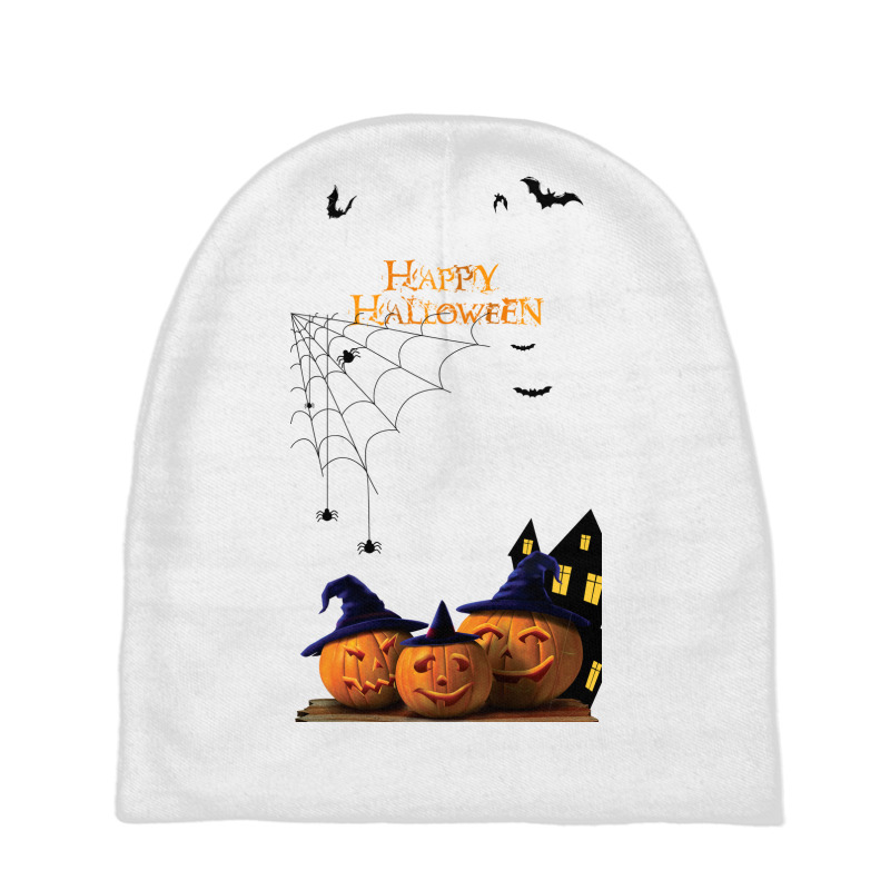 Halloween Poster Paper Jack O Lantern Halloween Pictures 22f4dd51a86e4 Baby Beanies | Artistshot