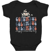 Happy Columbus Day Usa Flag Christopher Columbus Navigator Long Sleeve Baby Bodysuit | Artistshot