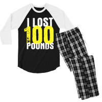 I Lost 100 Pounds Proud Weightloss Announcement Losing Men's 3/4 Sleeve Pajama Set | Artistshot