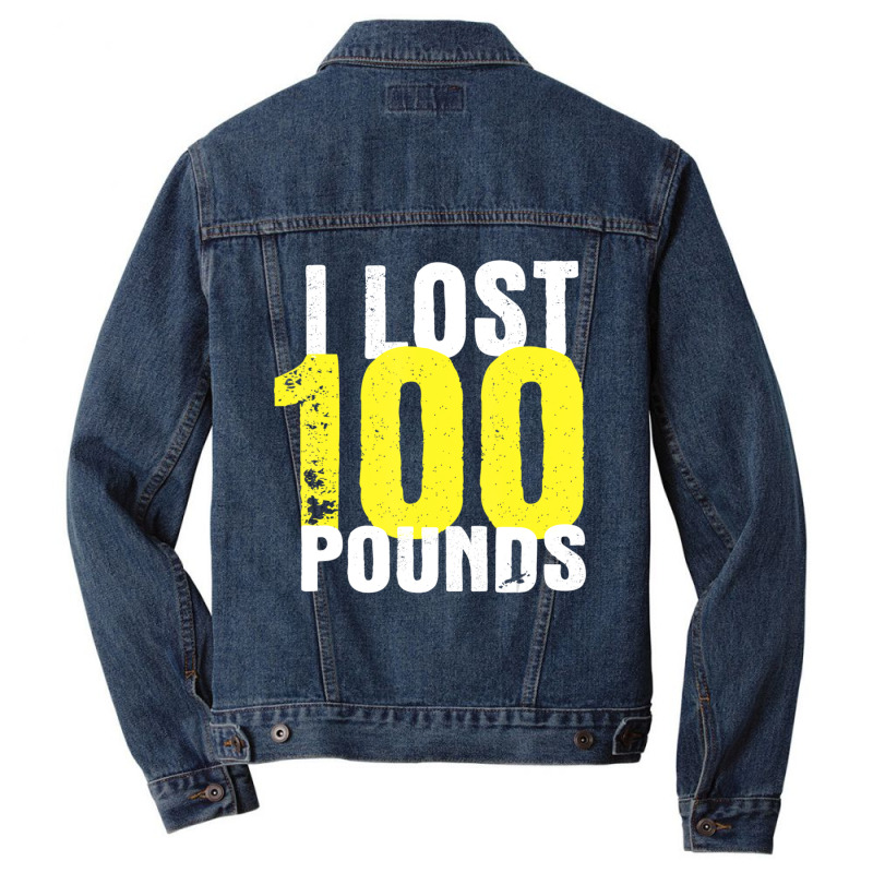 I Lost 100 Pounds Proud Weightloss Announcement Losing Men Denim Jacket by cm-arts | Artistshot