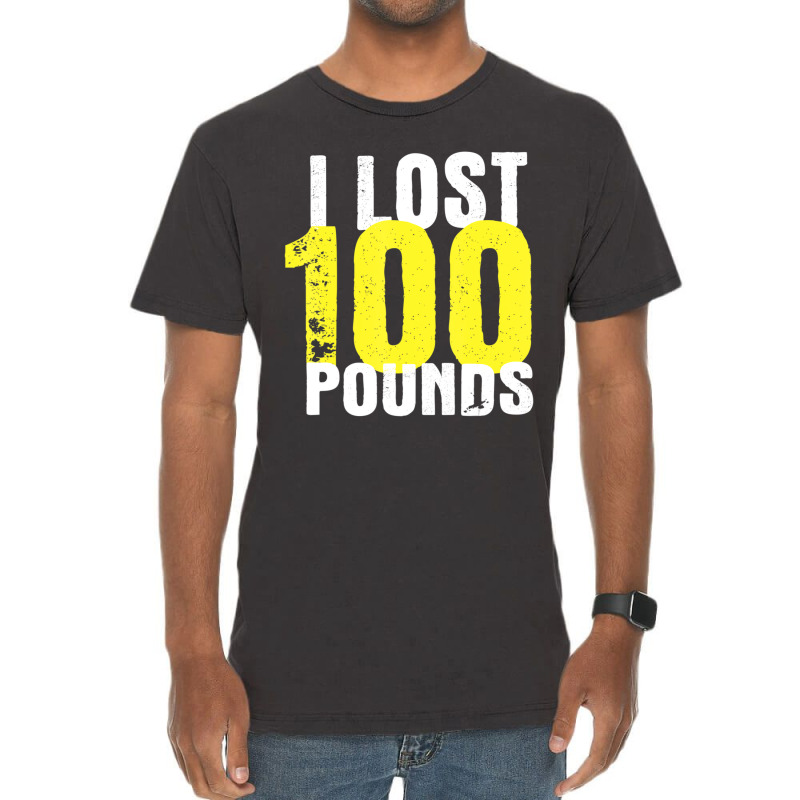 I Lost 100 Pounds Proud Weightloss Announcement Losing Vintage T-Shirt by cm-arts | Artistshot