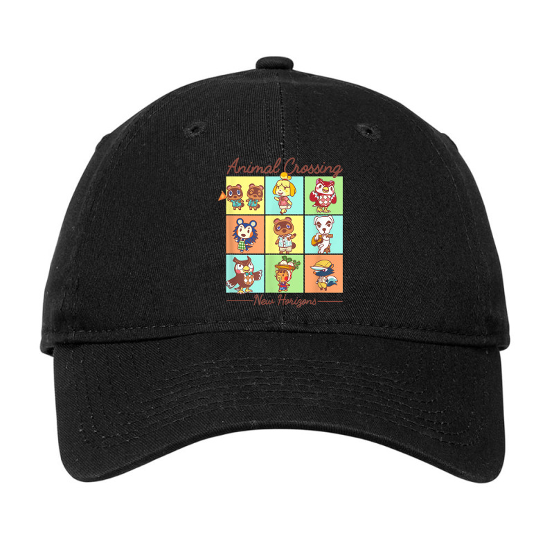 Vintagel Crossing New Horizons Colorful Character Grid Adjustable Cap by JaniceSchweizer | Artistshot