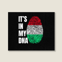 Fingerprint Dna Biometry Hungarian Flag T Shirt Landscape Canvas Print | Artistshot