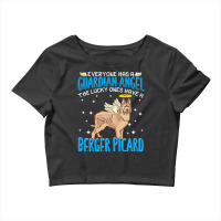 Berger Picard T  Shirt Berger Picard Dog With Guardian Angel Saying T Crop Top | Artistshot