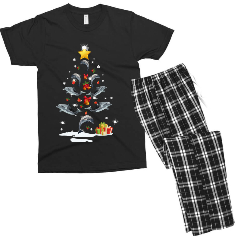 Dolphin Christmas Cute Dolphin Christmas Tree Dolphin Lover Xmas Costu Men's T-shirt Pajama Set | Artistshot