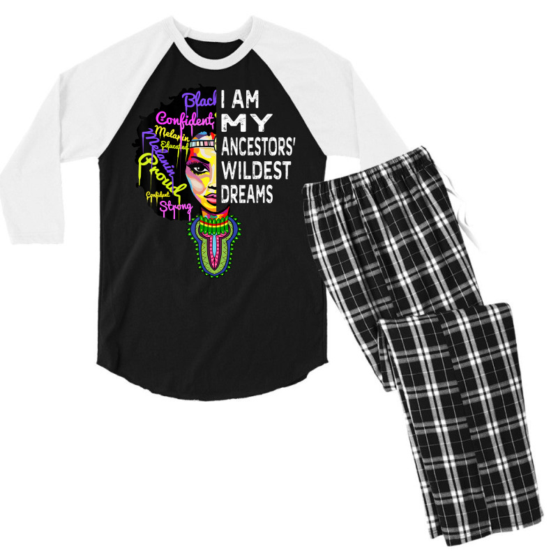 I Am My Ancestors Wildest Dreams Black History Month Men's 3/4 Sleeve Pajama Set | Artistshot