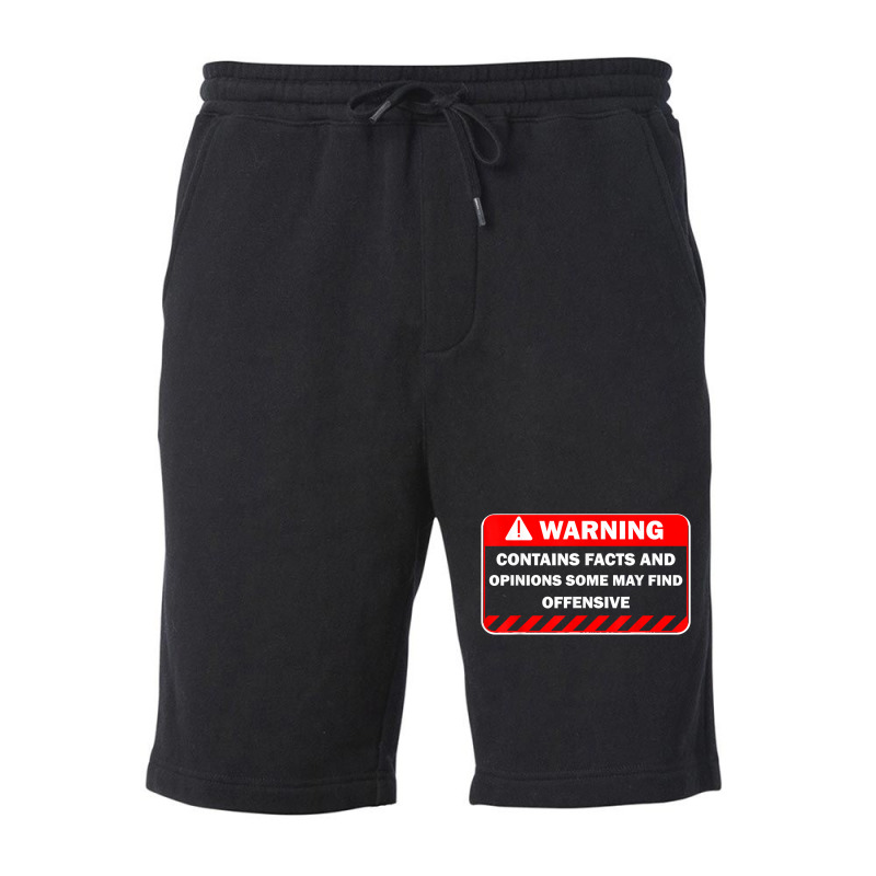 Warning Contains Facts May Find Offensive Humor T Shirt Fleece Short | Artistshot