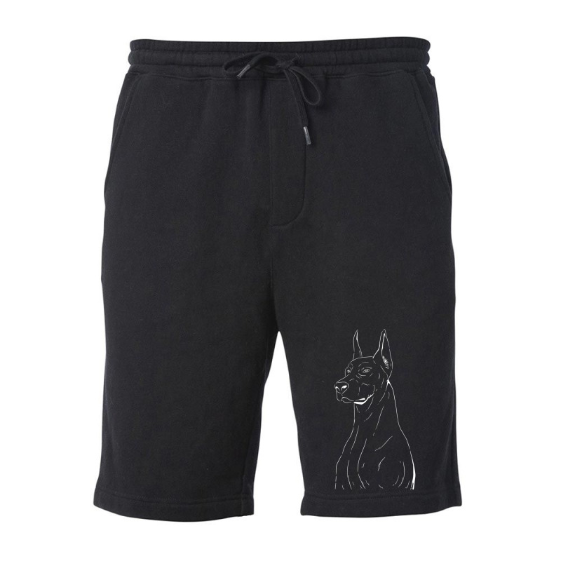 Doberman Line Art Minimal Doberman Fleece Short by PokHoude | Artistshot