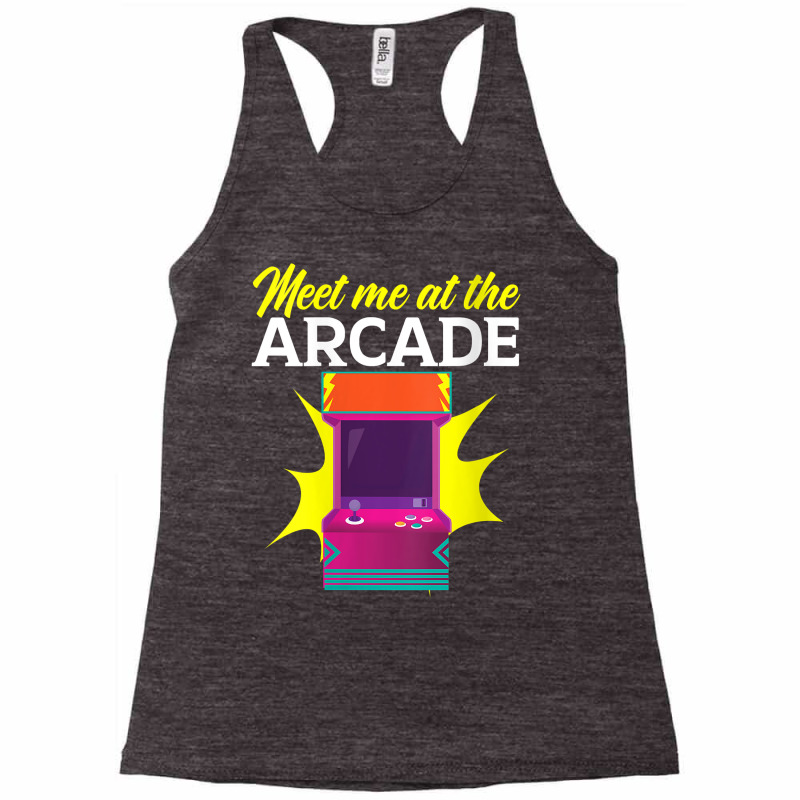 Womens Meet Me At The Arcade Gaming Video Game Player Gamer V Neck T S Racerback Tank by cm-arts | Artistshot