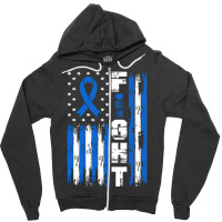 Fight Mesothelioma Awareness Patriotic Usa American Flag Long Sleeve T Zipper Hoodie | Artistshot