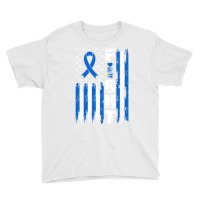 Fight Mesothelioma Awareness Patriotic Usa American Flag Long Sleeve T Youth Tee | Artistshot