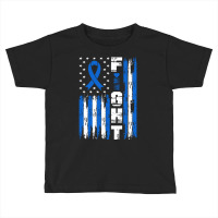 Fight Mesothelioma Awareness Patriotic Usa American Flag Long Sleeve T Toddler T-shirt | Artistshot