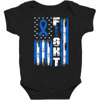 Fight Mesothelioma Awareness Patriotic Usa American Flag Long Sleeve T Baby Bodysuit | Artistshot