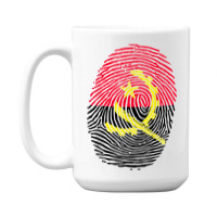 Angolan Flag Angola Fingerprint T Shirt 15 Oz Coffee Mug | Artistshot