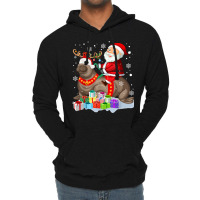 Sea Lion Xmas Matching Funny Santa Riding Sea Lion Christmas T Shirt Lightweight Hoodie | Artistshot