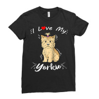 Yorkshire Terrier Gift I Love My Yorkie Raglan Baseball Tee Ladies Fitted T-shirt | Artistshot