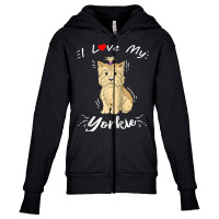 Yorkshire Terrier Gift I Love My Yorkie Raglan Baseball Tee Youth Zipper Hoodie | Artistshot