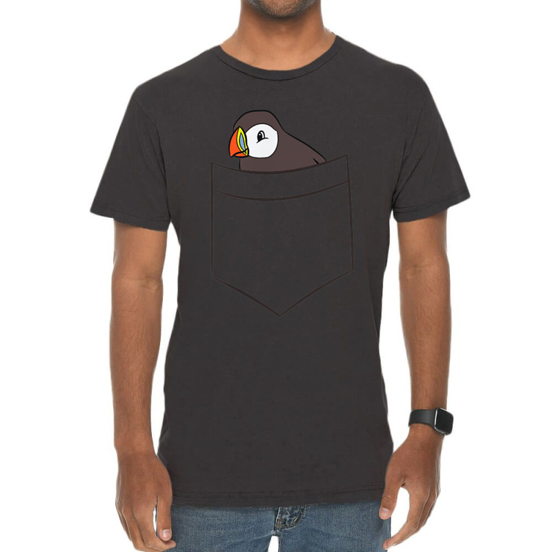 Puffin In The Pocket Seabird Iceland Pocket Puffin Vintage T-Shirt by jesusvega | Artistshot