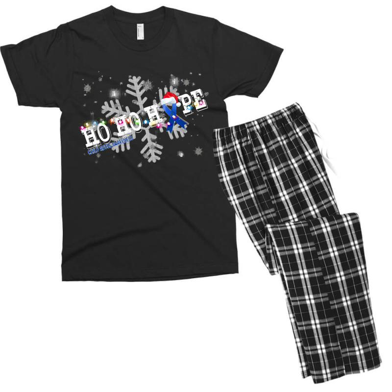 Child Abuse Fighter Child Abuse Awareness - Ho Ho Hope Cure Christmas Men's T-shirt Pajama Set | Artistshot