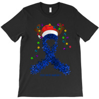 Child Abuse Fighter Child Abuse Awareness - Ribbon Santa Hat Christmas T-shirt | Artistshot