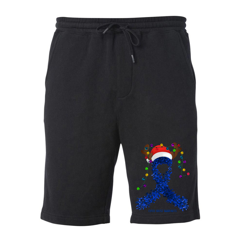 Child Abuse Fighter Child Abuse Awareness - Ribbon Santa Hat Christmas Fleece Short | Artistshot