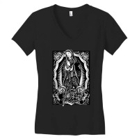 Virgin Mary Mexican Blanket Art Bandana Print Chicano Cholo Women's V-neck T-shirt | Artistshot