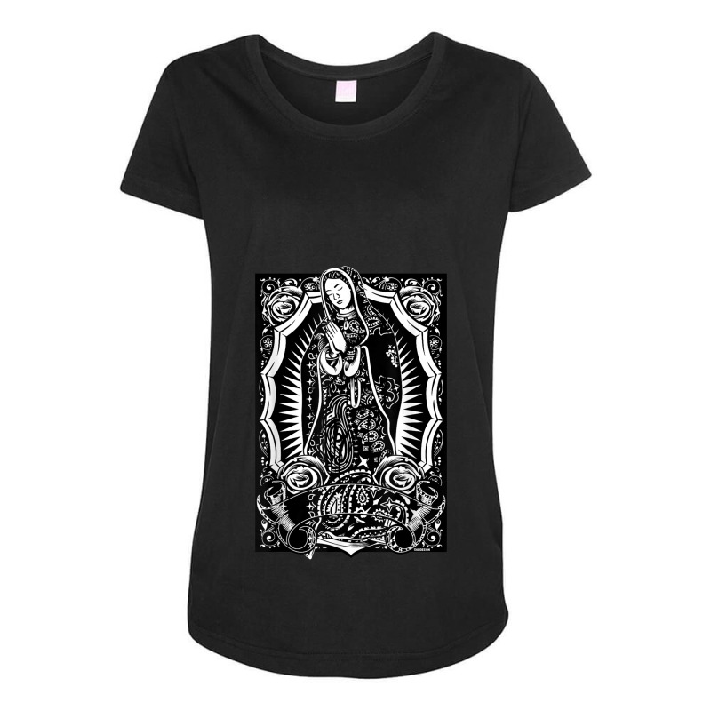 Virgin Mary Mexican Blanket Art Bandana Print Chicano Cholo Maternity Scoop Neck T-shirt by ZaraGross | Artistshot