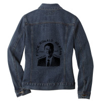 Fuck-ronald-reagan-and-the-war-on-drugs Ladies Denim Jacket | Artistshot