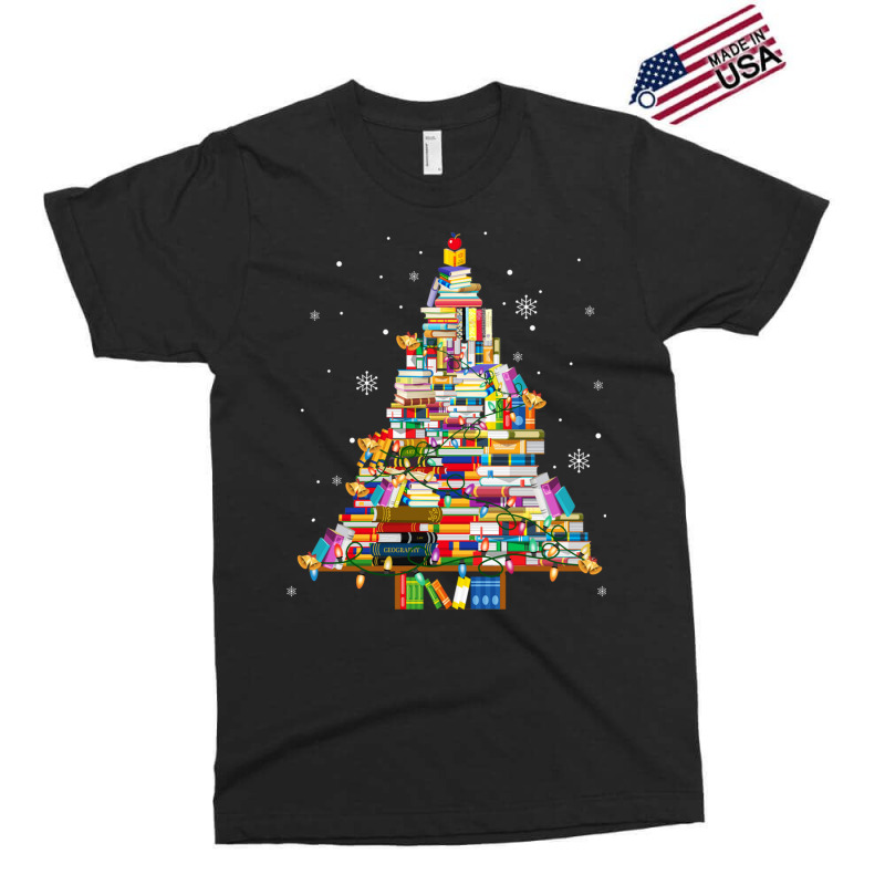 Christmas Library Tree Lights For Librarian And Book Lover Long Sleeve Exclusive T-shirt by cm-arts | Artistshot