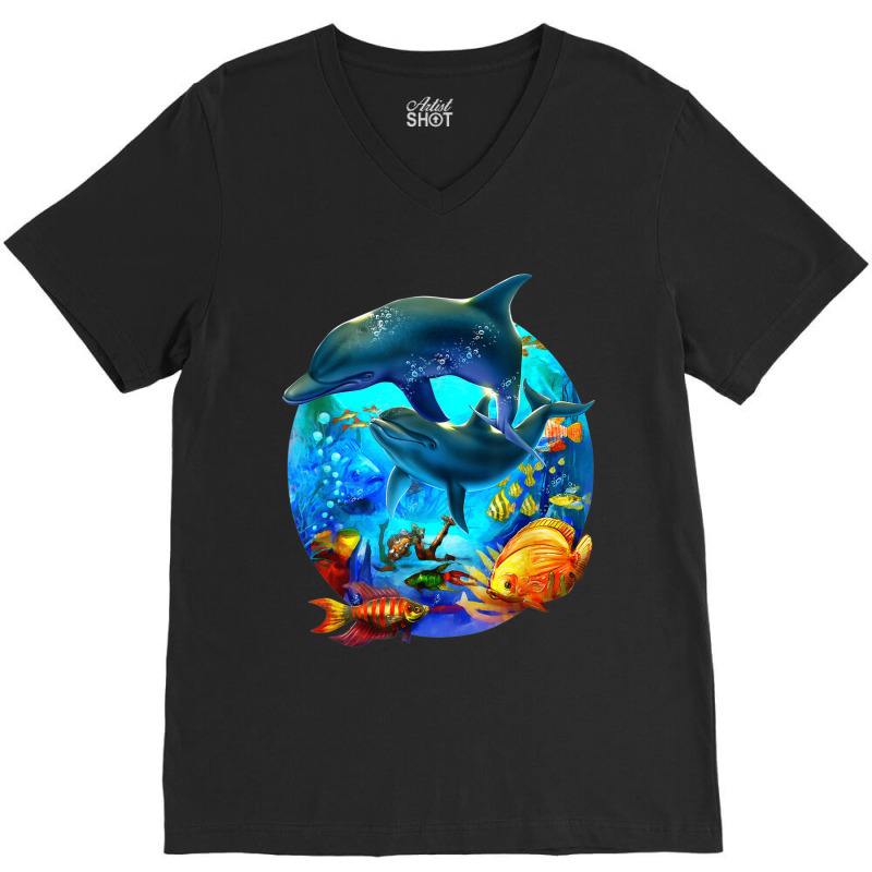 Dolphin Sea Life Save The Ocean Marine Biology Aquarium V-neck Tee | Artistshot