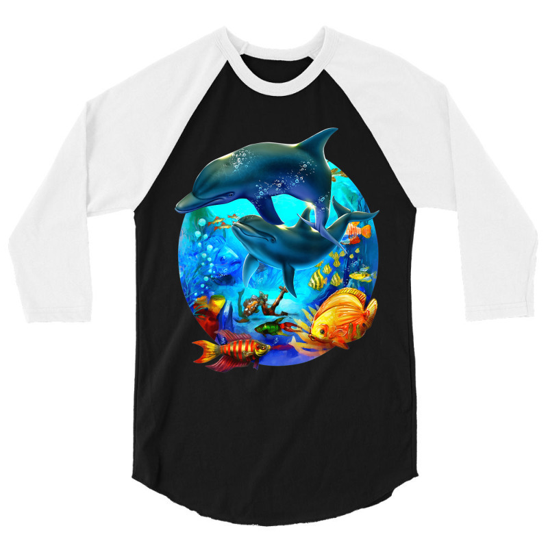 Dolphin Sea Life Save The Ocean Marine Biology Aquarium 3/4 Sleeve Shirt | Artistshot