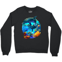 Dolphin Sea Life Save The Ocean Marine Biology Aquarium Crewneck Sweatshirt | Artistshot