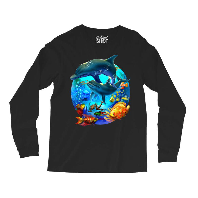 Dolphin Sea Life Save The Ocean Marine Biology Aquarium Long Sleeve Shirts | Artistshot