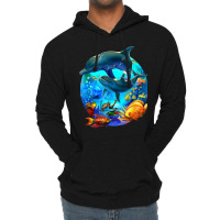 Dolphin Sea Life Save The Ocean Marine Biology Aquarium Lightweight Hoodie | Artistshot