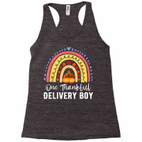 One Thankful Delivery Boy Thanksgiving Rainbow Autumn T Shirt Racerback Tank | Artistshot