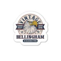 Retro Bald Eagle Bellingham Washington Vintage Limited Edition Sticker | Artistshot