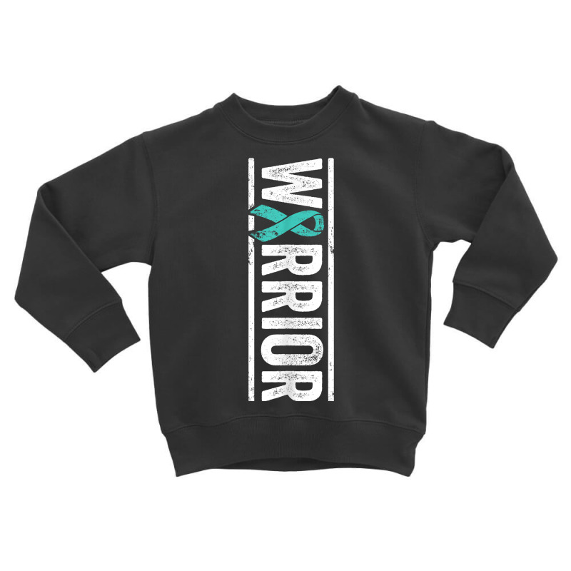 Spina Bifida Warrior   Sideways Teal Awareness Ribbon T Shirt Toddler Sweatshirt by cm-arts | Artistshot